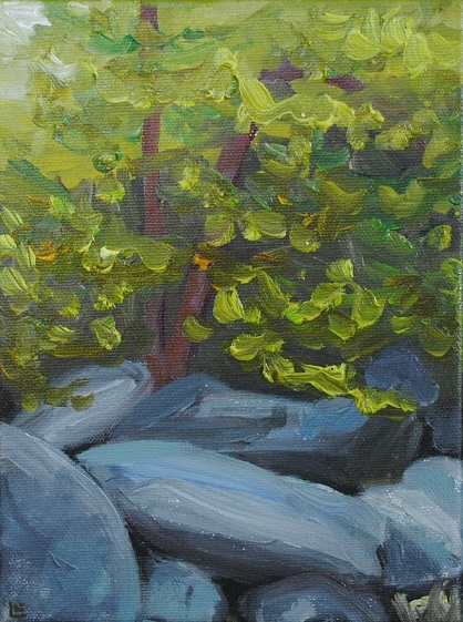 From the Rocks, 8x6 in., oil on canvas, 2019
