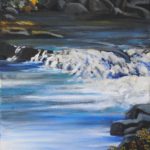 Powdermilk Falls, 30x15 in., oil on canvas, 2019
